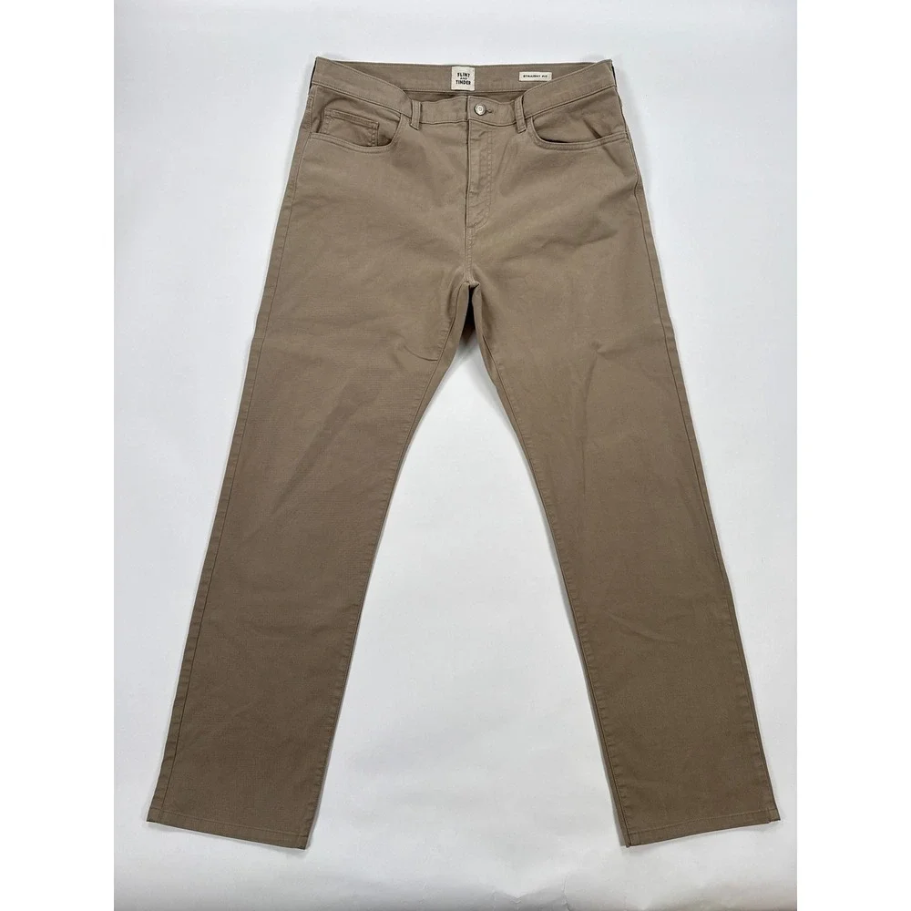 Flint and Tinder 365 Pant Mens 36 Khaki Straight Fit Stretch Chino Gorpcore